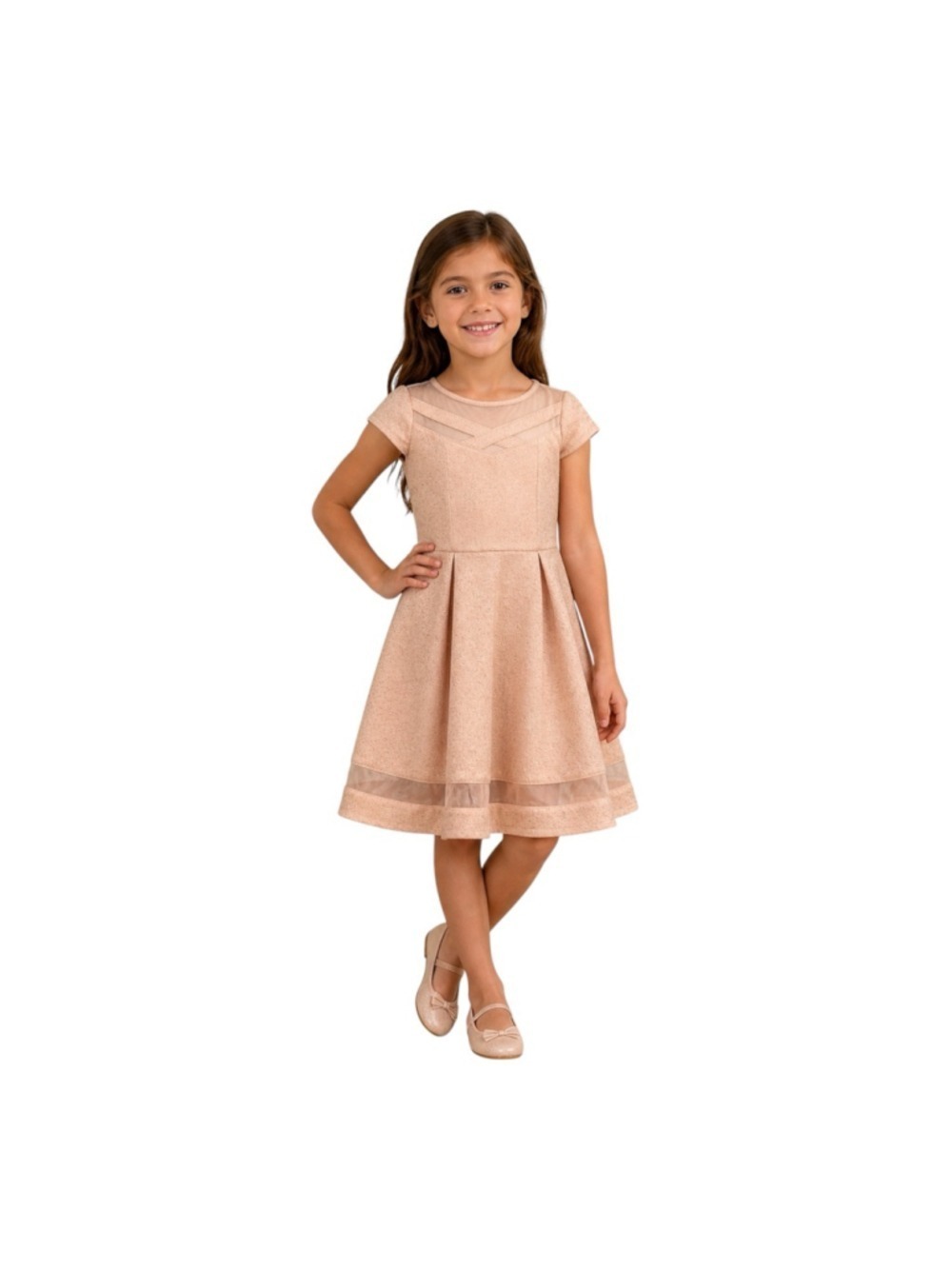 Bonnie Jean Pink Dress Size 8 Girls Cap Sleeve Party